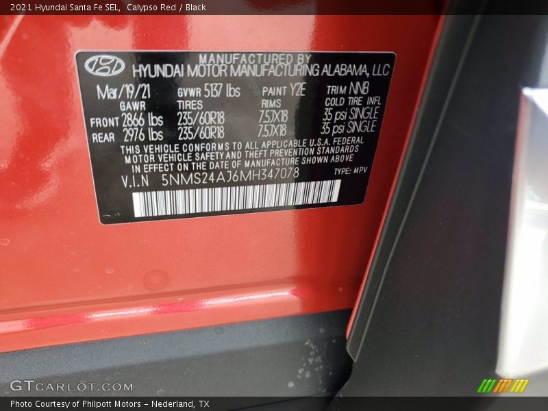 Calypso Red / Black 2021 Hyundai Santa Fe SEL