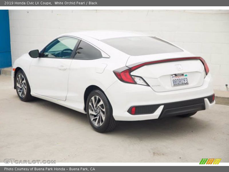 White Orchid Pearl / Black 2019 Honda Civic LX Coupe