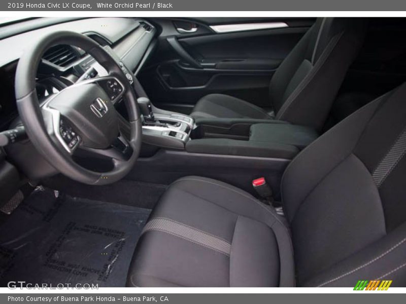 White Orchid Pearl / Black 2019 Honda Civic LX Coupe
