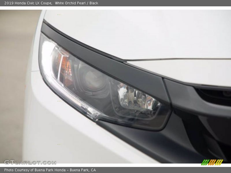 White Orchid Pearl / Black 2019 Honda Civic LX Coupe