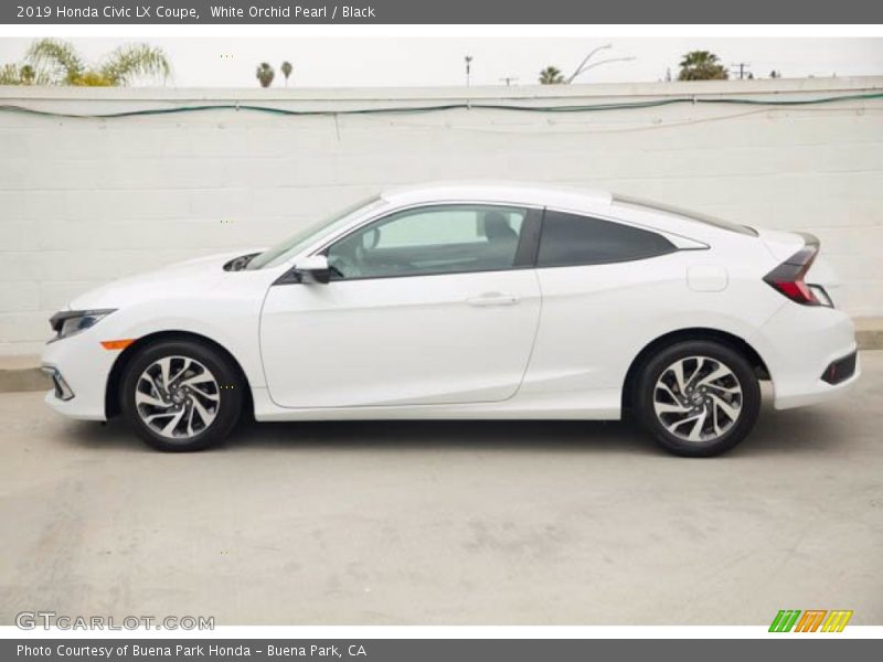 White Orchid Pearl / Black 2019 Honda Civic LX Coupe