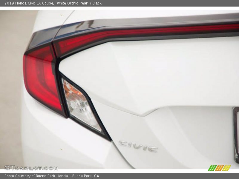 White Orchid Pearl / Black 2019 Honda Civic LX Coupe