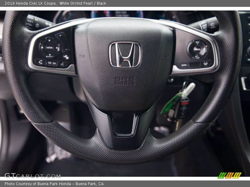 White Orchid Pearl / Black 2019 Honda Civic LX Coupe