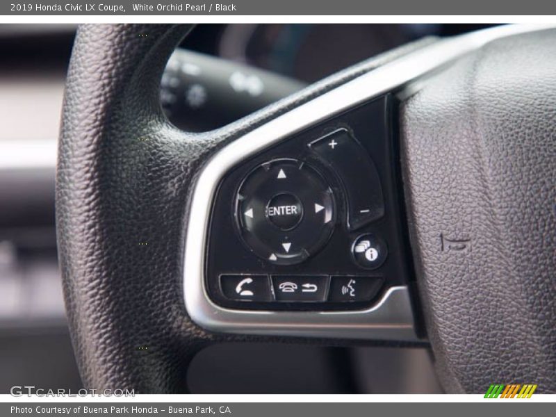 White Orchid Pearl / Black 2019 Honda Civic LX Coupe