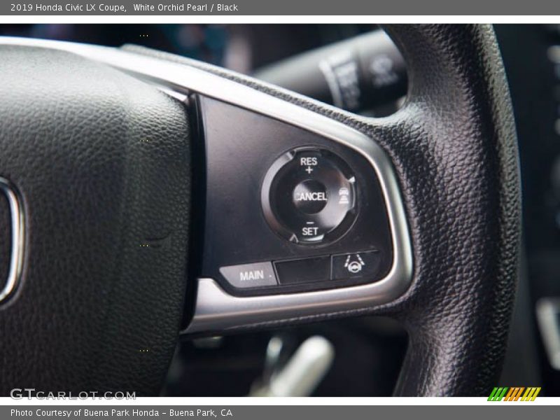 White Orchid Pearl / Black 2019 Honda Civic LX Coupe