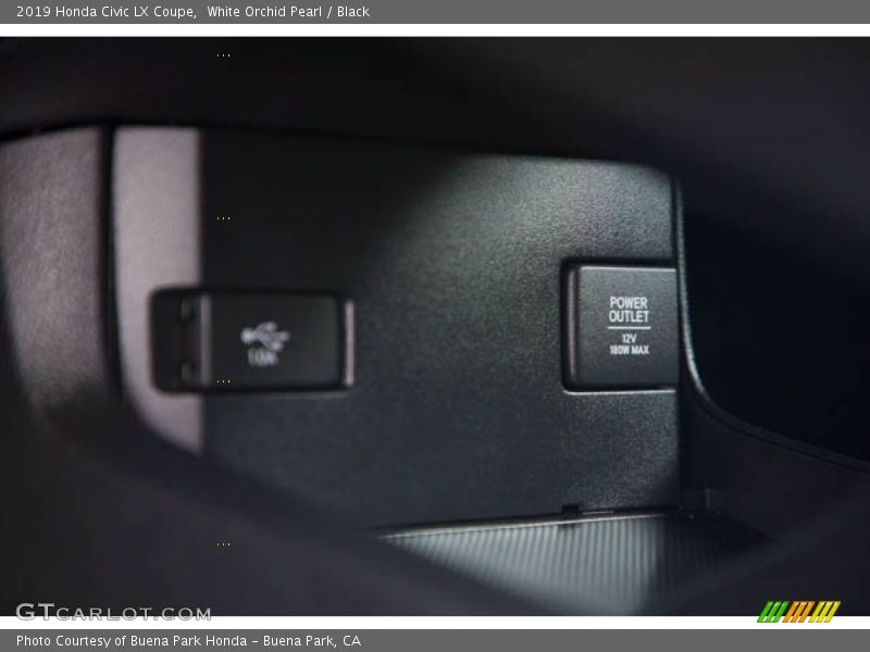 White Orchid Pearl / Black 2019 Honda Civic LX Coupe