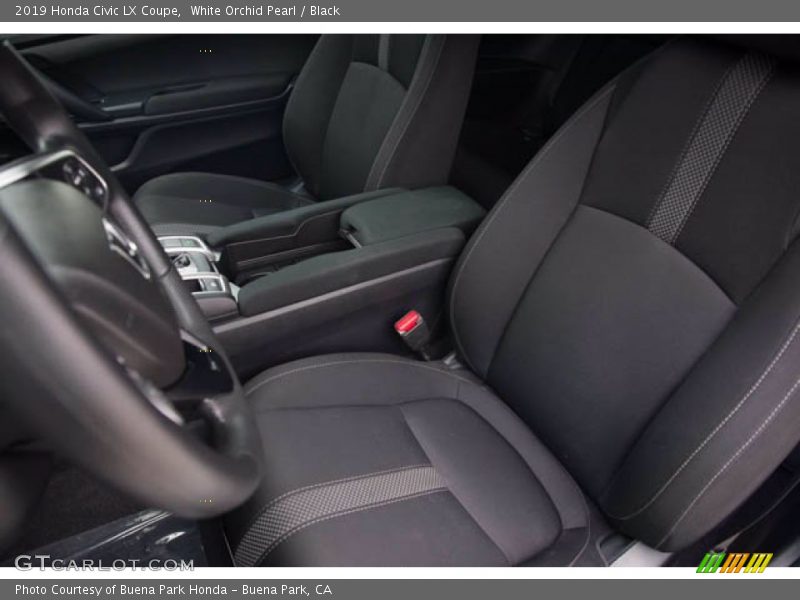 White Orchid Pearl / Black 2019 Honda Civic LX Coupe