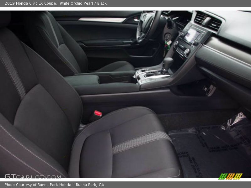 White Orchid Pearl / Black 2019 Honda Civic LX Coupe