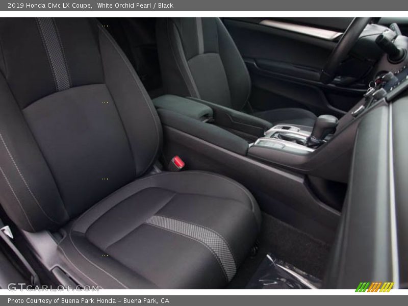White Orchid Pearl / Black 2019 Honda Civic LX Coupe