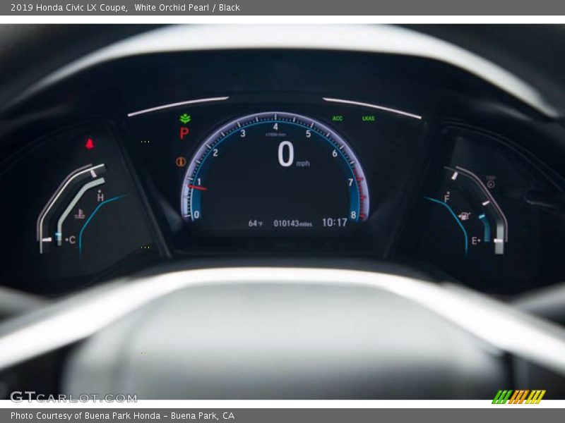 White Orchid Pearl / Black 2019 Honda Civic LX Coupe