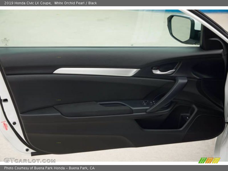 White Orchid Pearl / Black 2019 Honda Civic LX Coupe