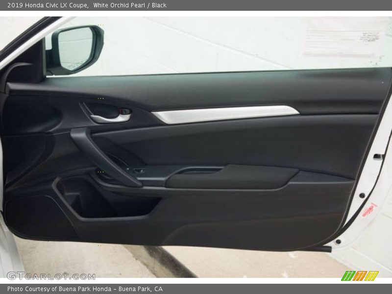White Orchid Pearl / Black 2019 Honda Civic LX Coupe