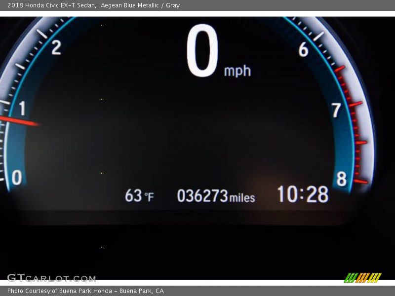 Aegean Blue Metallic / Gray 2018 Honda Civic EX-T Sedan