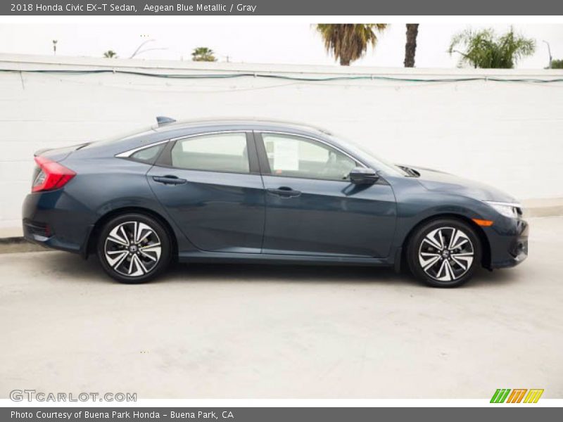 Aegean Blue Metallic / Gray 2018 Honda Civic EX-T Sedan