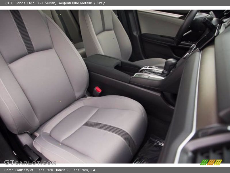 Aegean Blue Metallic / Gray 2018 Honda Civic EX-T Sedan