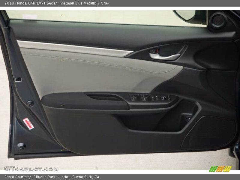 Aegean Blue Metallic / Gray 2018 Honda Civic EX-T Sedan