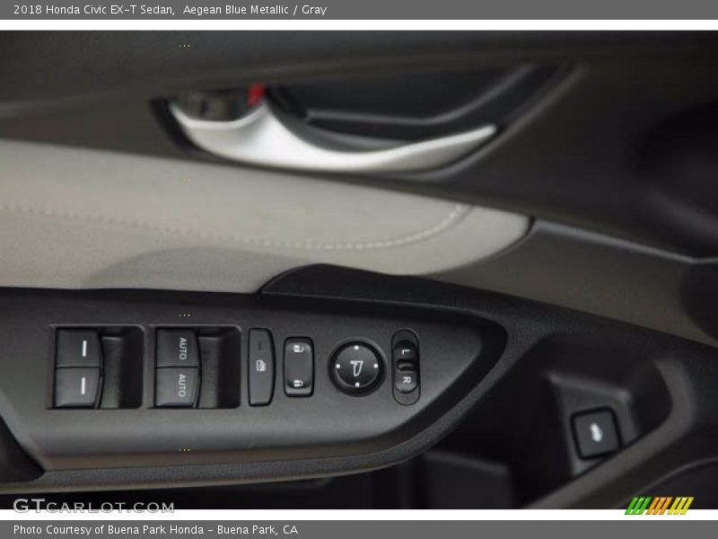 Aegean Blue Metallic / Gray 2018 Honda Civic EX-T Sedan