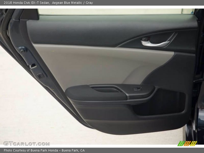 Aegean Blue Metallic / Gray 2018 Honda Civic EX-T Sedan