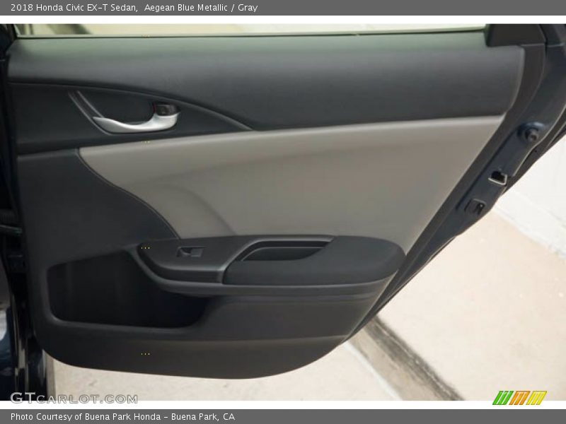 Aegean Blue Metallic / Gray 2018 Honda Civic EX-T Sedan
