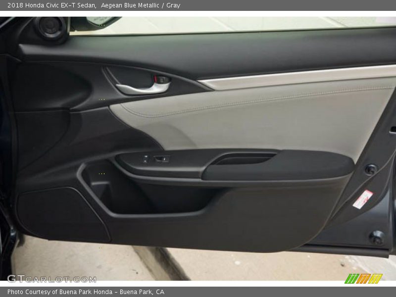 Aegean Blue Metallic / Gray 2018 Honda Civic EX-T Sedan