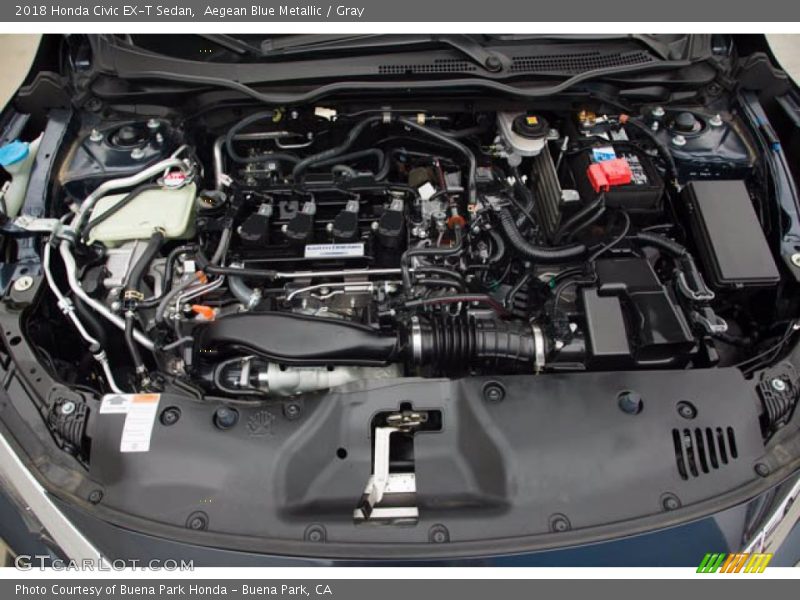 Aegean Blue Metallic / Gray 2018 Honda Civic EX-T Sedan