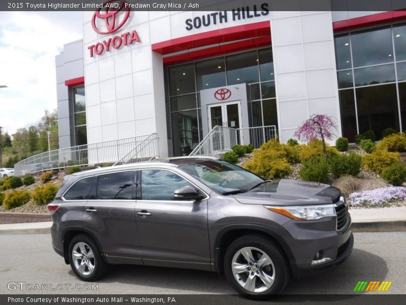 Predawn Gray Mica / Ash 2015 Toyota Highlander Limited AWD