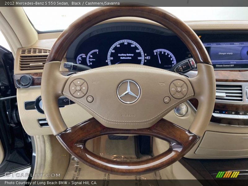 Black / Cashmere/Savanna 2012 Mercedes-Benz S 550 Sedan