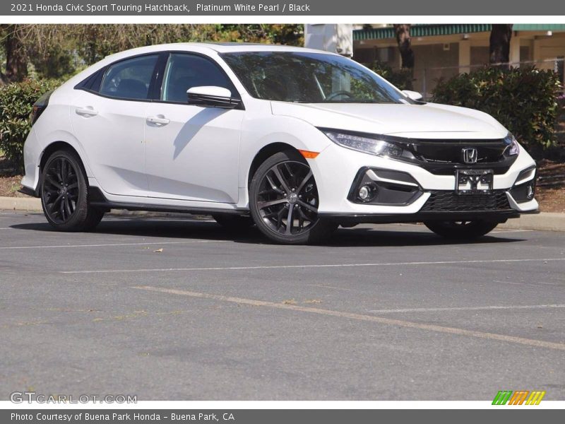 Platinum White Pearl / Black 2021 Honda Civic Sport Touring Hatchback