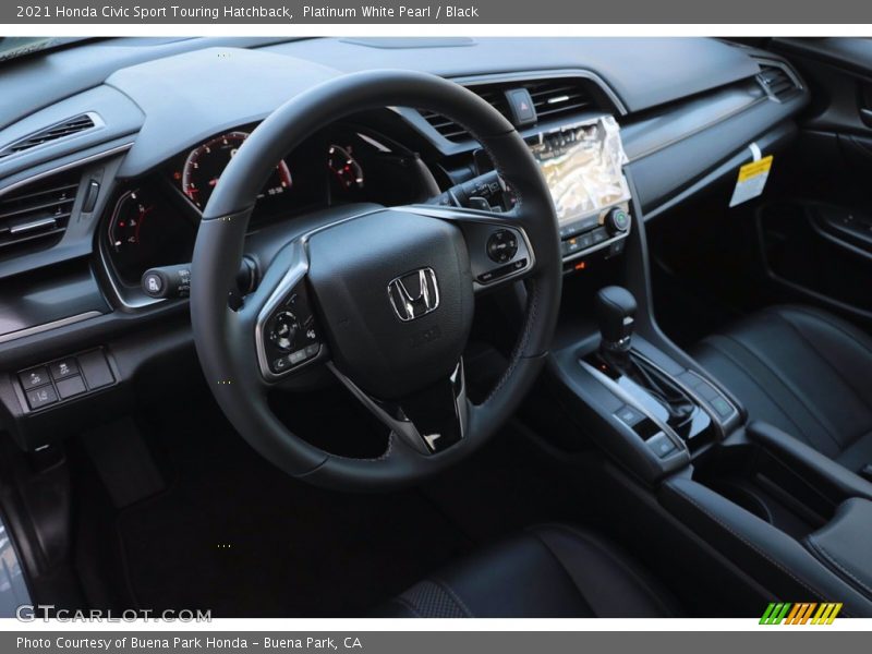 Platinum White Pearl / Black 2021 Honda Civic Sport Touring Hatchback