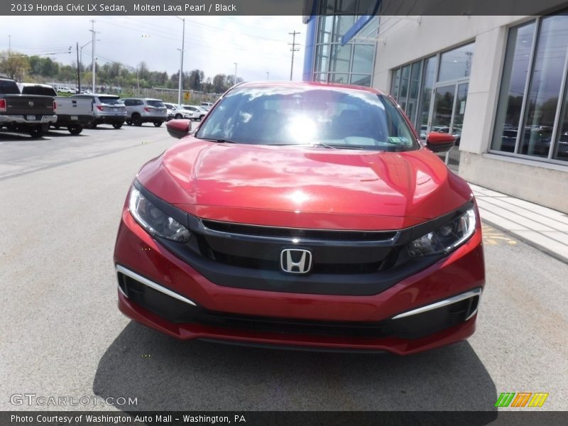 Molten Lava Pearl / Black 2019 Honda Civic LX Sedan