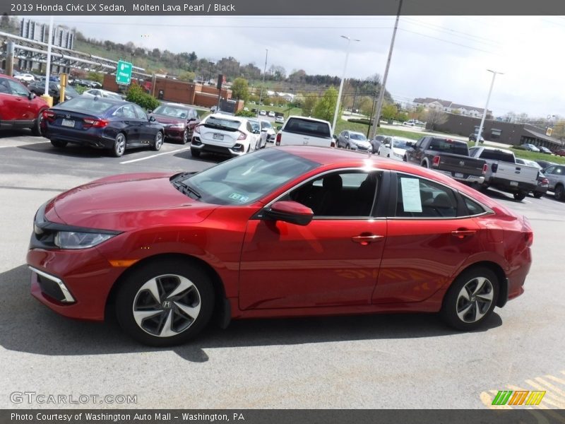 Molten Lava Pearl / Black 2019 Honda Civic LX Sedan