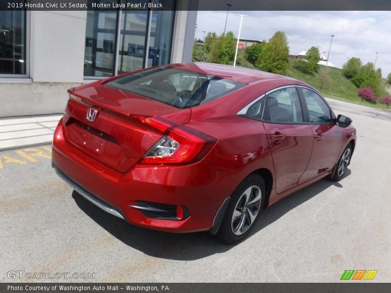 Molten Lava Pearl / Black 2019 Honda Civic LX Sedan