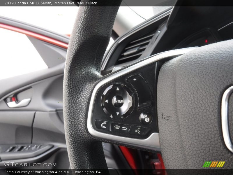 Molten Lava Pearl / Black 2019 Honda Civic LX Sedan