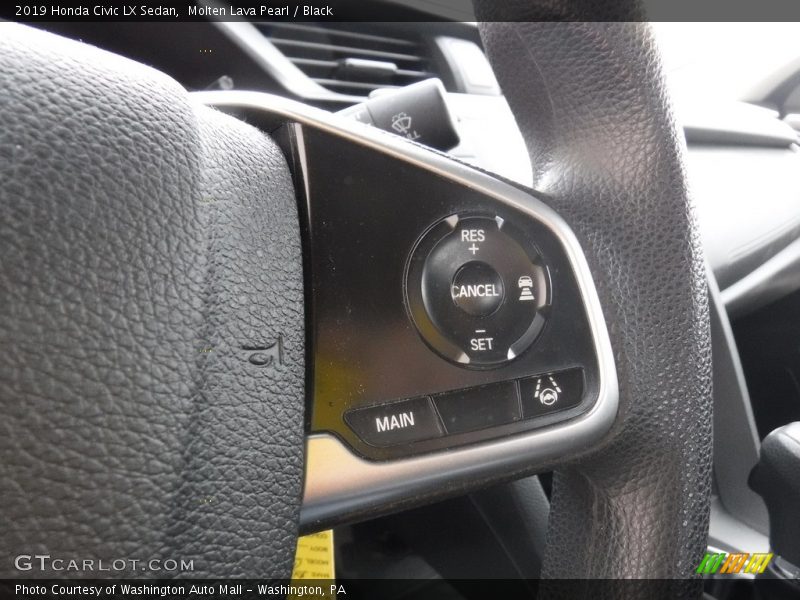 Molten Lava Pearl / Black 2019 Honda Civic LX Sedan