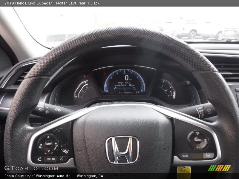 Molten Lava Pearl / Black 2019 Honda Civic LX Sedan
