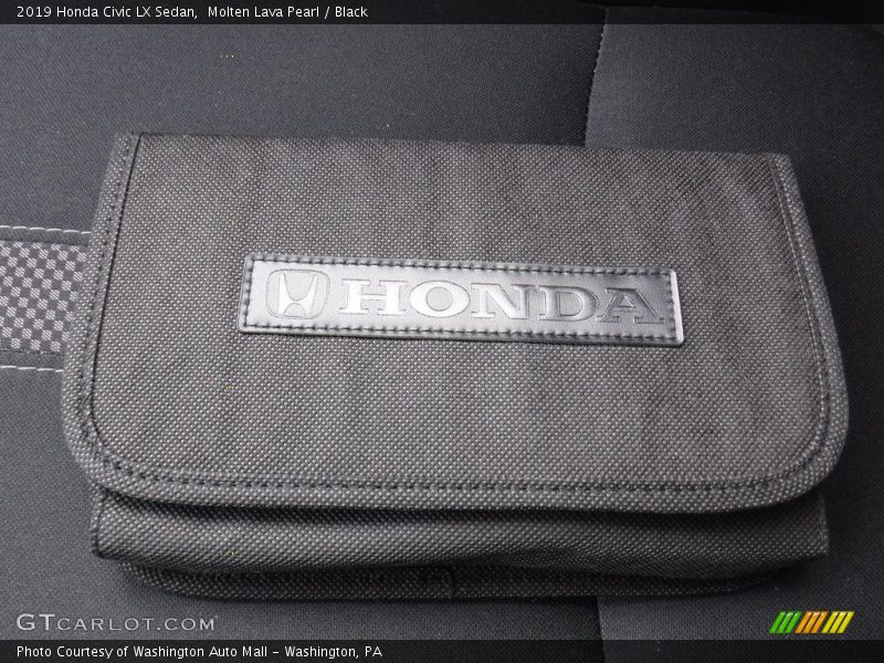 Molten Lava Pearl / Black 2019 Honda Civic LX Sedan