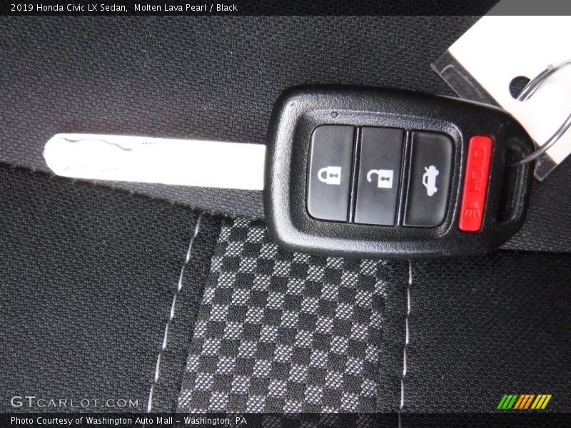 Molten Lava Pearl / Black 2019 Honda Civic LX Sedan