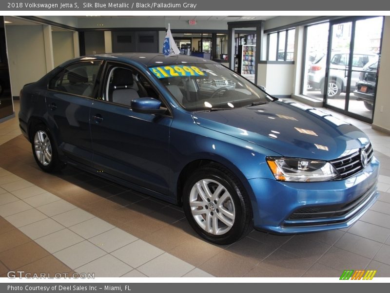 Silk Blue Metallic / Black/Palladium Gray 2018 Volkswagen Jetta S