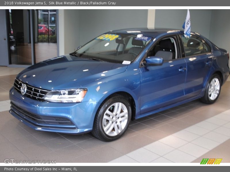 Silk Blue Metallic / Black/Palladium Gray 2018 Volkswagen Jetta S