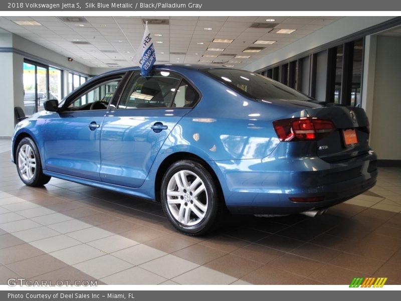 Silk Blue Metallic / Black/Palladium Gray 2018 Volkswagen Jetta S