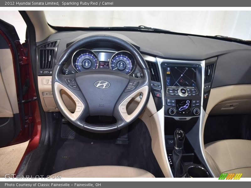 Sparkling Ruby Red / Camel 2012 Hyundai Sonata Limited