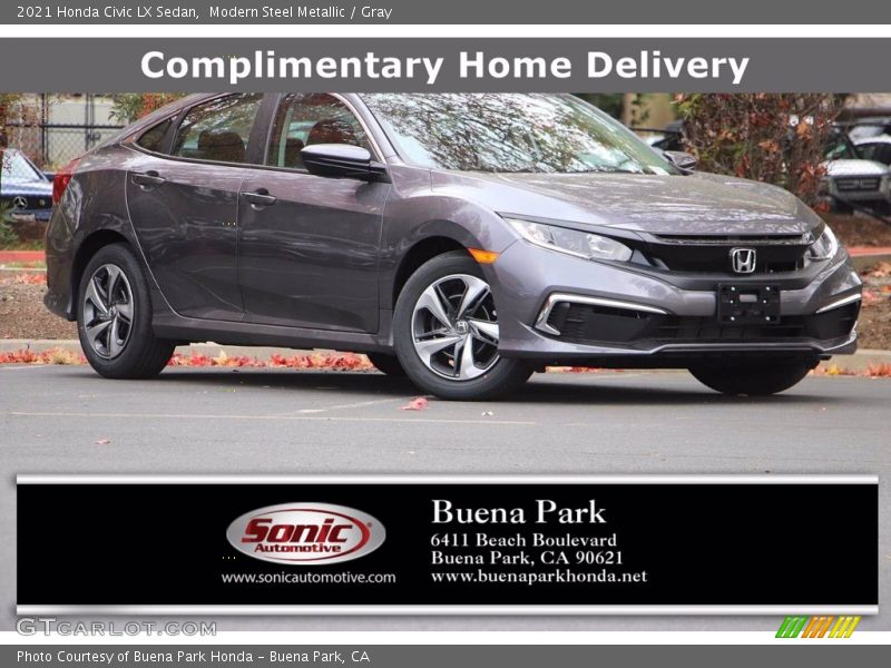 Modern Steel Metallic / Gray 2021 Honda Civic LX Sedan