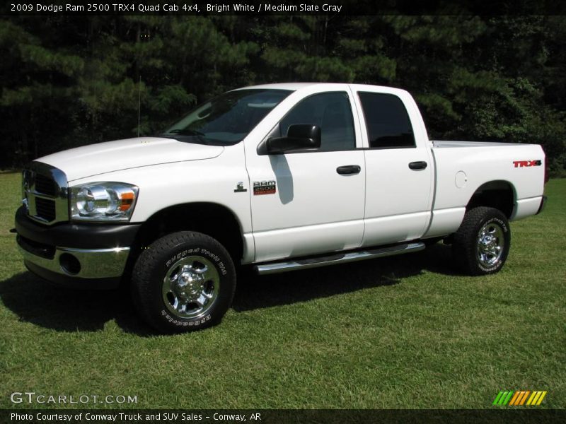 Bright White / Medium Slate Gray 2009 Dodge Ram 2500 TRX4 Quad Cab 4x4