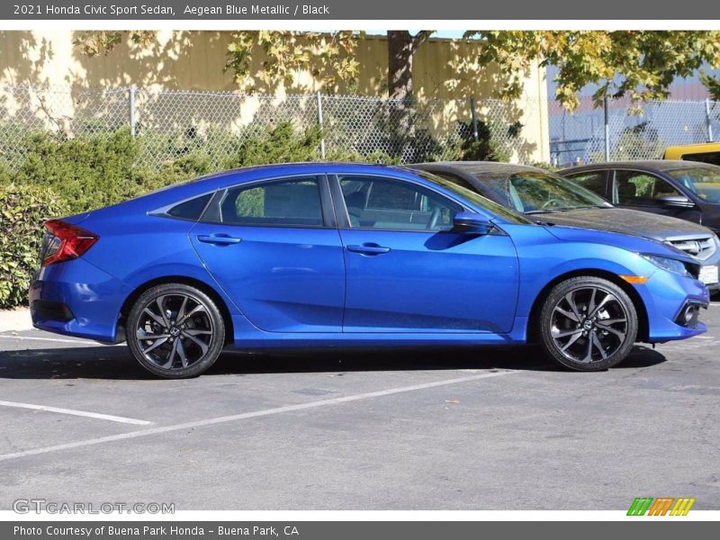 Aegean Blue Metallic / Black 2021 Honda Civic Sport Sedan