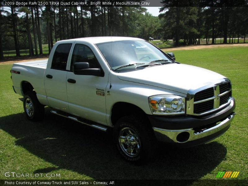 Bright White / Medium Slate Gray 2009 Dodge Ram 2500 TRX4 Quad Cab 4x4