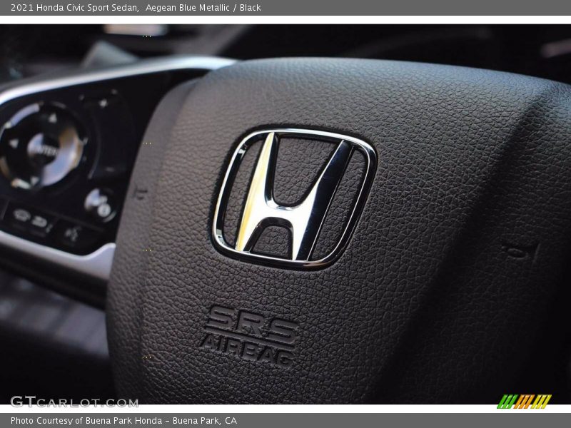 Aegean Blue Metallic / Black 2021 Honda Civic Sport Sedan