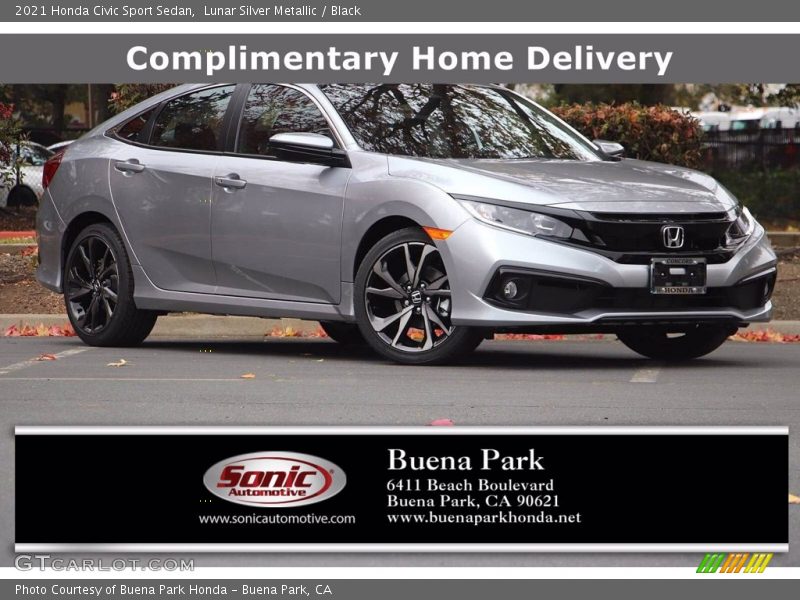 Lunar Silver Metallic / Black 2021 Honda Civic Sport Sedan