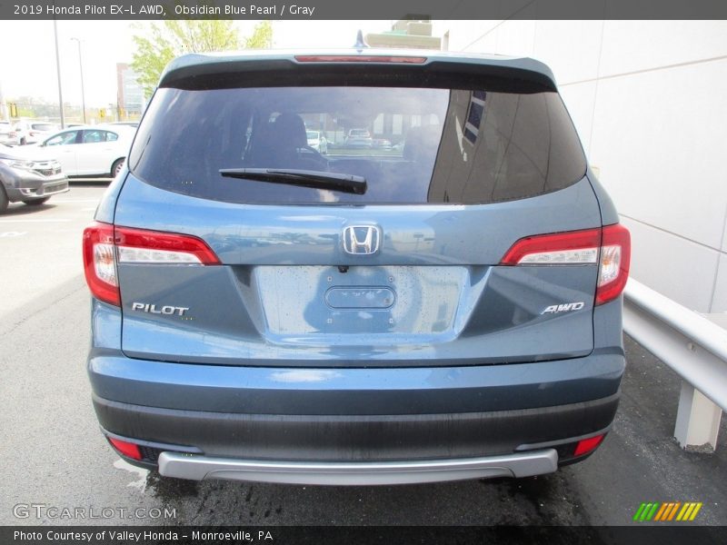 Obsidian Blue Pearl / Gray 2019 Honda Pilot EX-L AWD