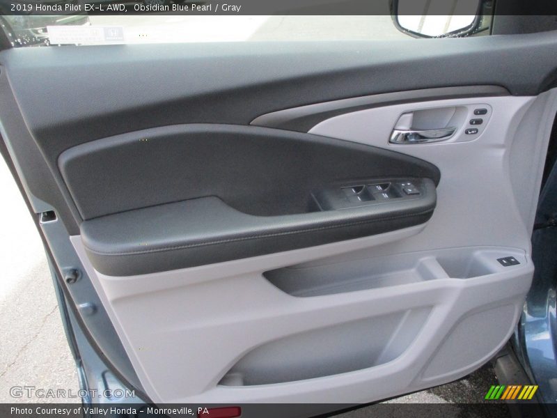 Obsidian Blue Pearl / Gray 2019 Honda Pilot EX-L AWD