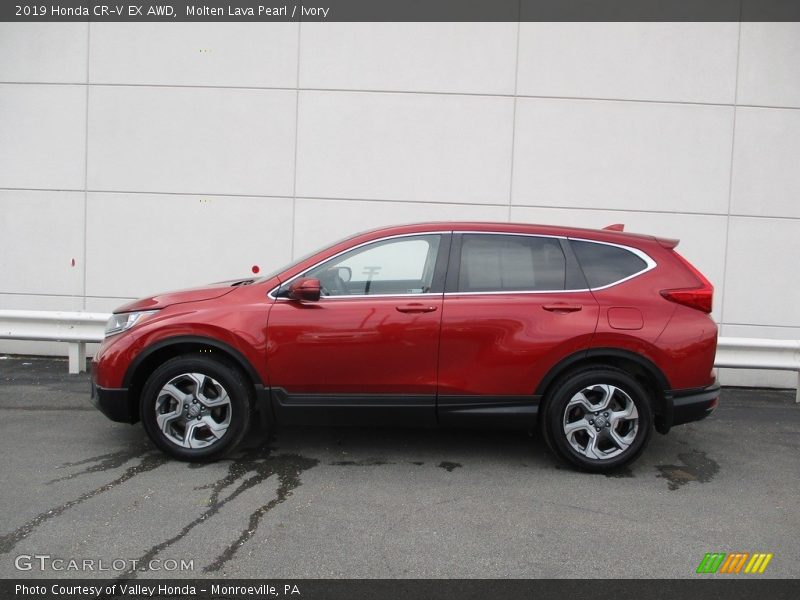 Molten Lava Pearl / Ivory 2019 Honda CR-V EX AWD